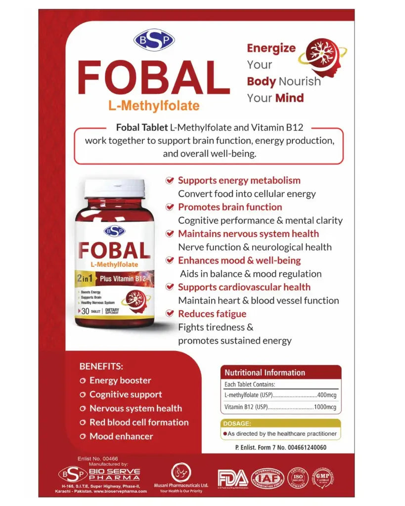 FOBAL Methylfolate with Vitamin B12