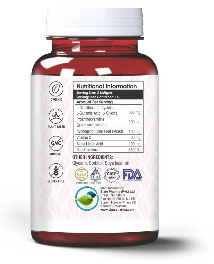 Elate’s L-Glutathione with Supporting Vitamins