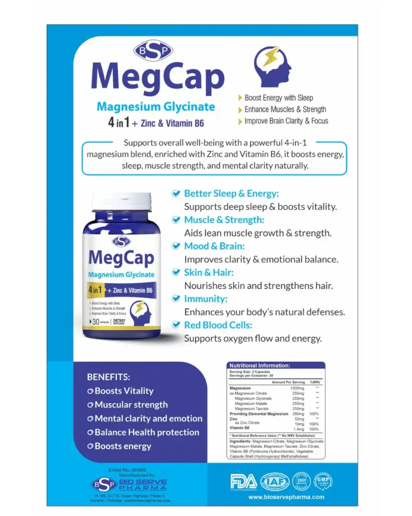 4in1 MegCap Magnesium Complex Supplement