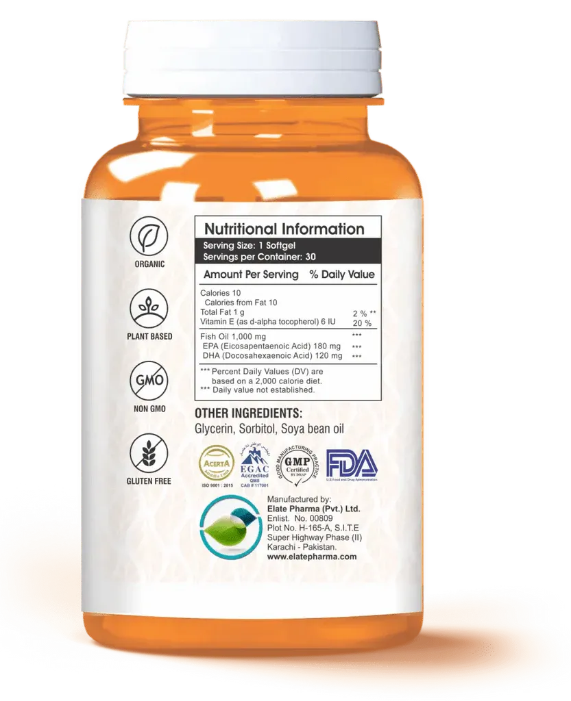 Elate’s Omega-3 Fish Oil with EPA & DHA