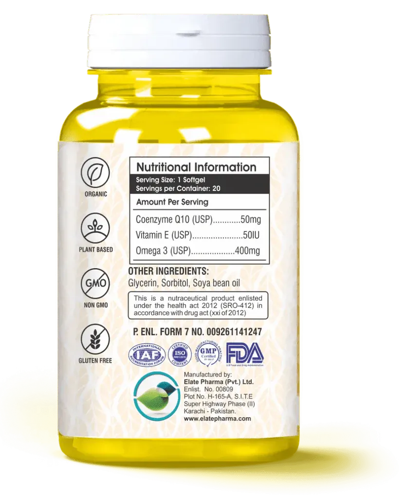 Elate’s Omegot with Omega-3, CoQ10 & Vitamin E